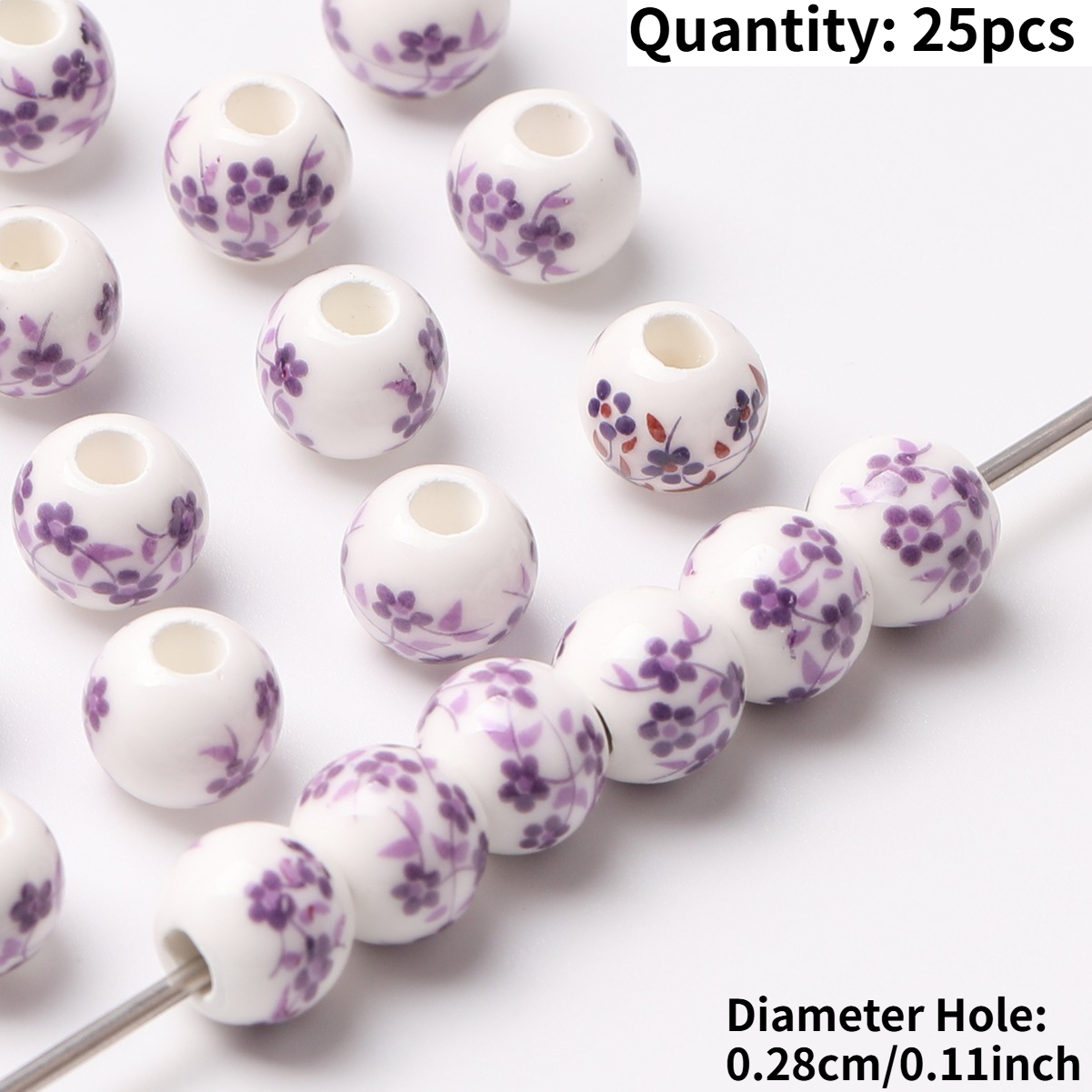 25pcs Vintage Ceramic Beads for DIY Jewelry Making